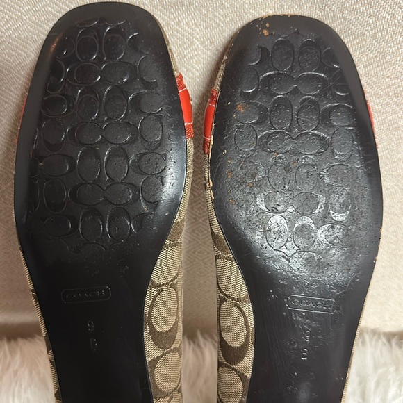 Coach Women's Tan and Red Loafers - Picture 9 of 11